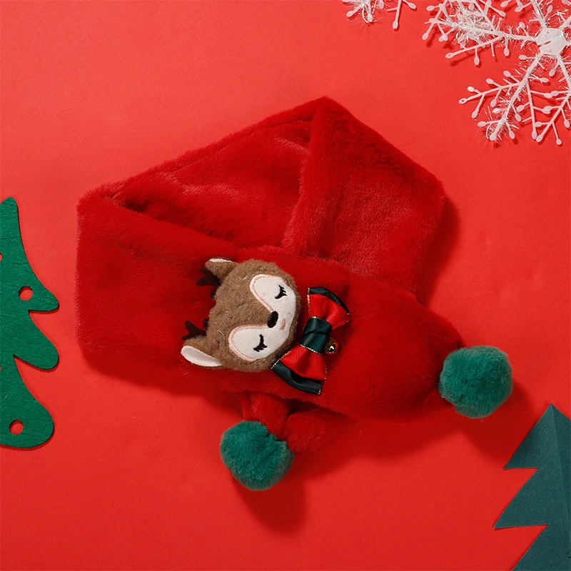 

Children's scarf autumn and winter plush parent-child cute imitation rabbit fur baby scarf men and women kids furry cartoon warm