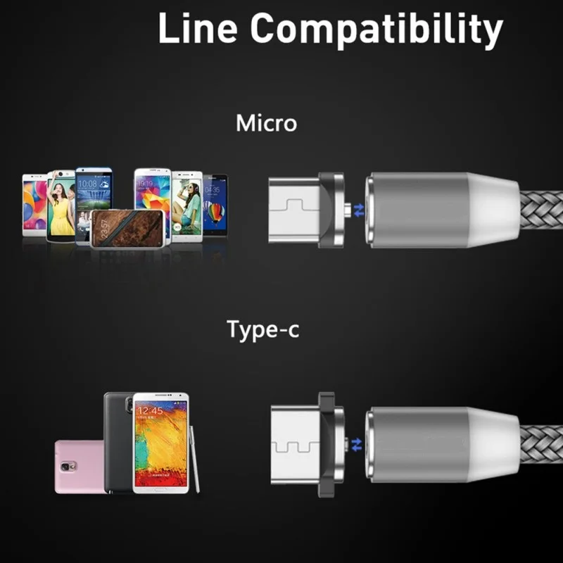 Сильный магнитный usb-кабель для быстрой зарядки Micro USB/type C/I Series смартфон Магнитный штекер зарядное устройство кабель для передачи данных для Android/Iphone