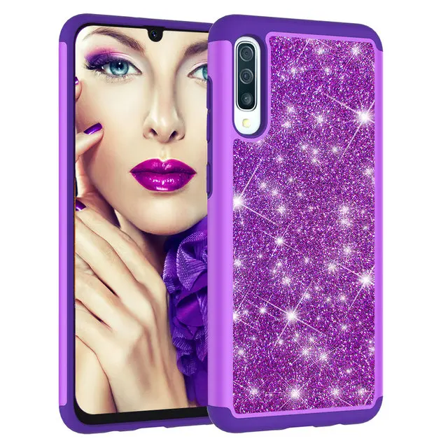 Purple Шикарный Блестящий Роскошный чехол для samsung A50 Чехол samsung A20E Etui A50s A30s A20 E задняя крышка для samsung Galaxy A30 чехол A 50 20 - Color: Purple