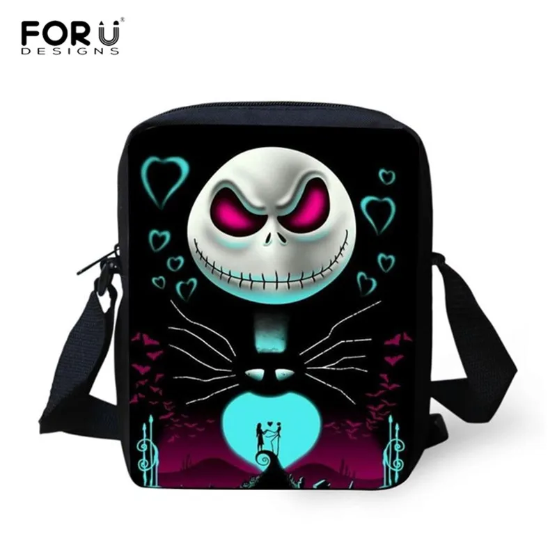 FORUDESIGNS/сумка-мессенджер с принтом Jack Skellington, Кошмар перед Рождеством, сумки через плечо, женская сумка, сумки на плечо, набор