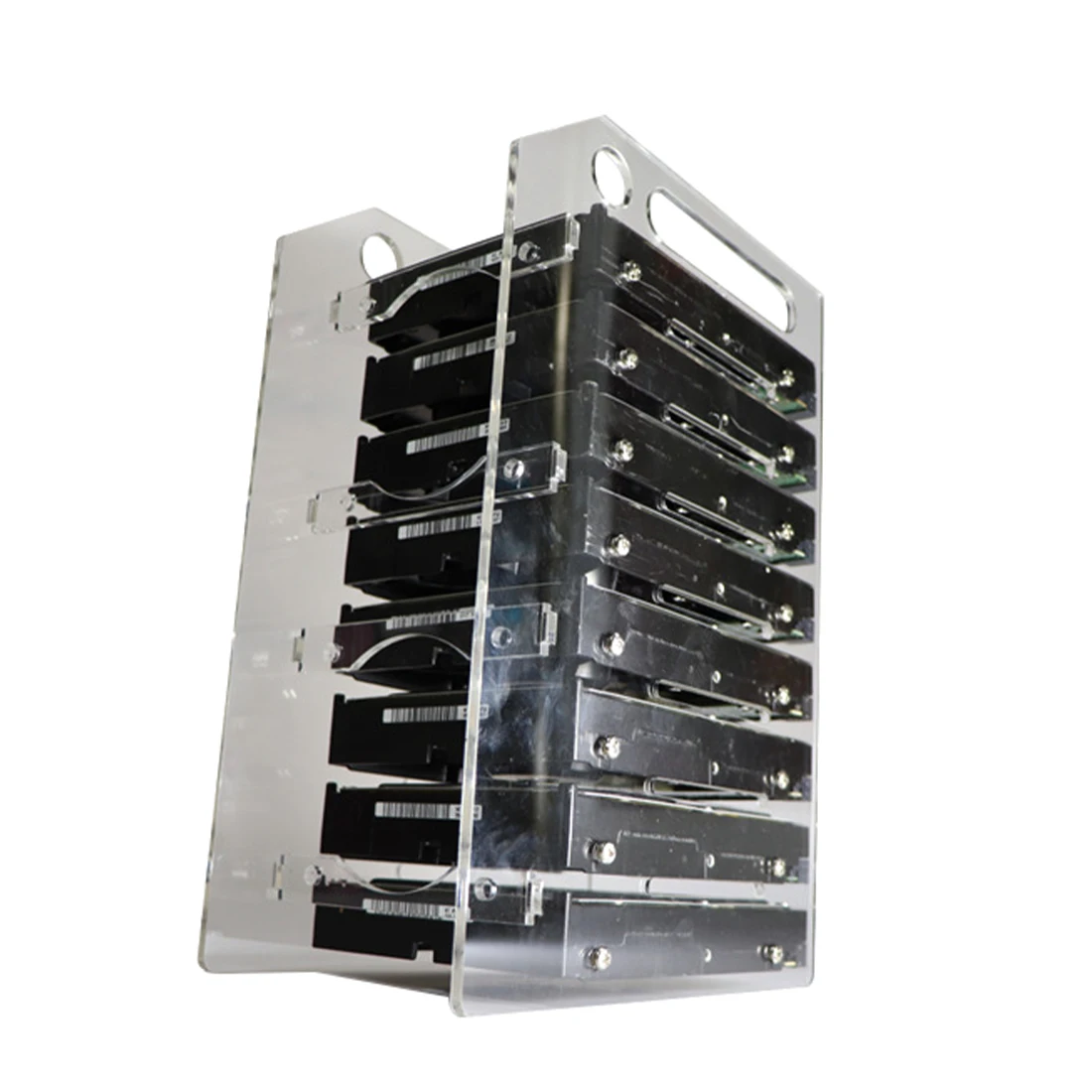 diy acrylic hard disk shelf transparent 3 5inch hdd enclosure for 346810 hard disk expansion card for chia mining miner rig free global shipping