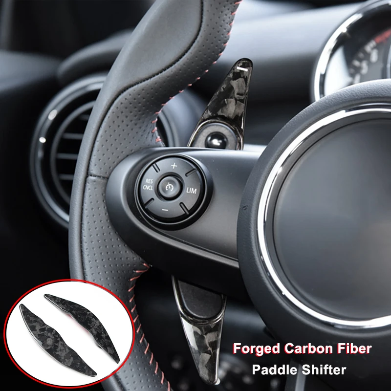 

Forged Carbon Fiber Shifter Paddle Shift For Mini F56 F55 Clubman F54 Cabrio F57 Countryman F60 Car Steering Wheel Extension