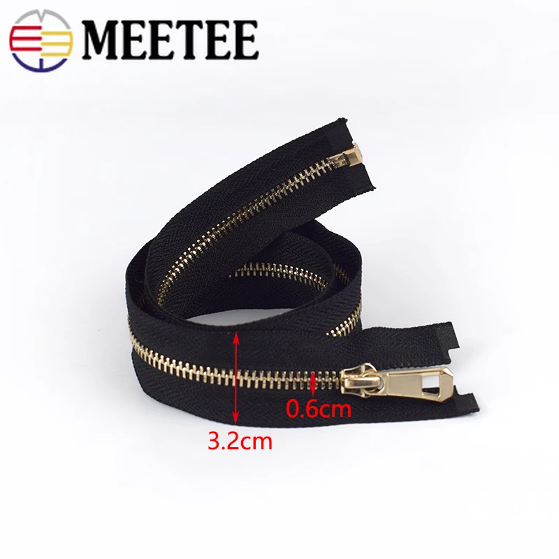 Meetee 2 шт. 35-85 см 5 # металлическая молния Золотые открытые шитья сумки карманное
