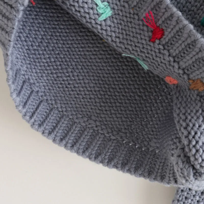 New Winter Cartoon Baby Girls Sweater Cloud Raindrops Kids Clothes Children Sweater Warm Long Sleeve for Girls Knitwear