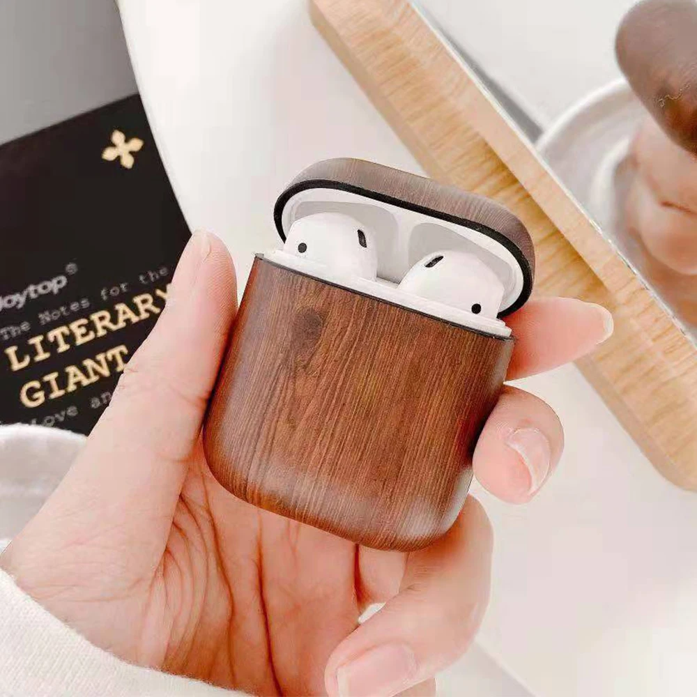 

New Wood Grain Earphone Case For AirPods 1 2 Case Cover For Air pods 1 2 Wireless Earphone Protective Case For Apple AirPods 1 2