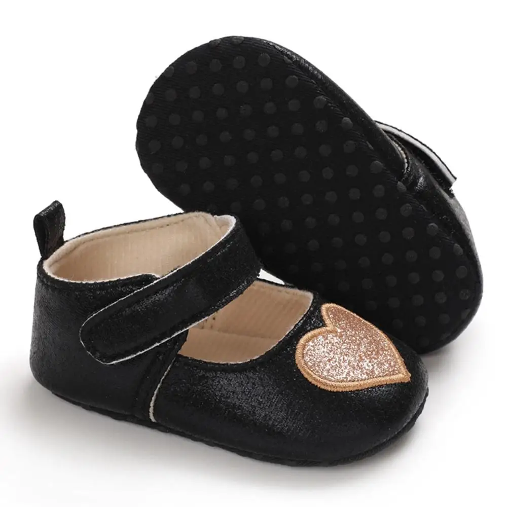 Zapatillas de princesa antideslizantes con forma de coraz&oacute;n para beb&eacute;s, suela blanda para primeros pasos de 0 a 18M, 2021-4