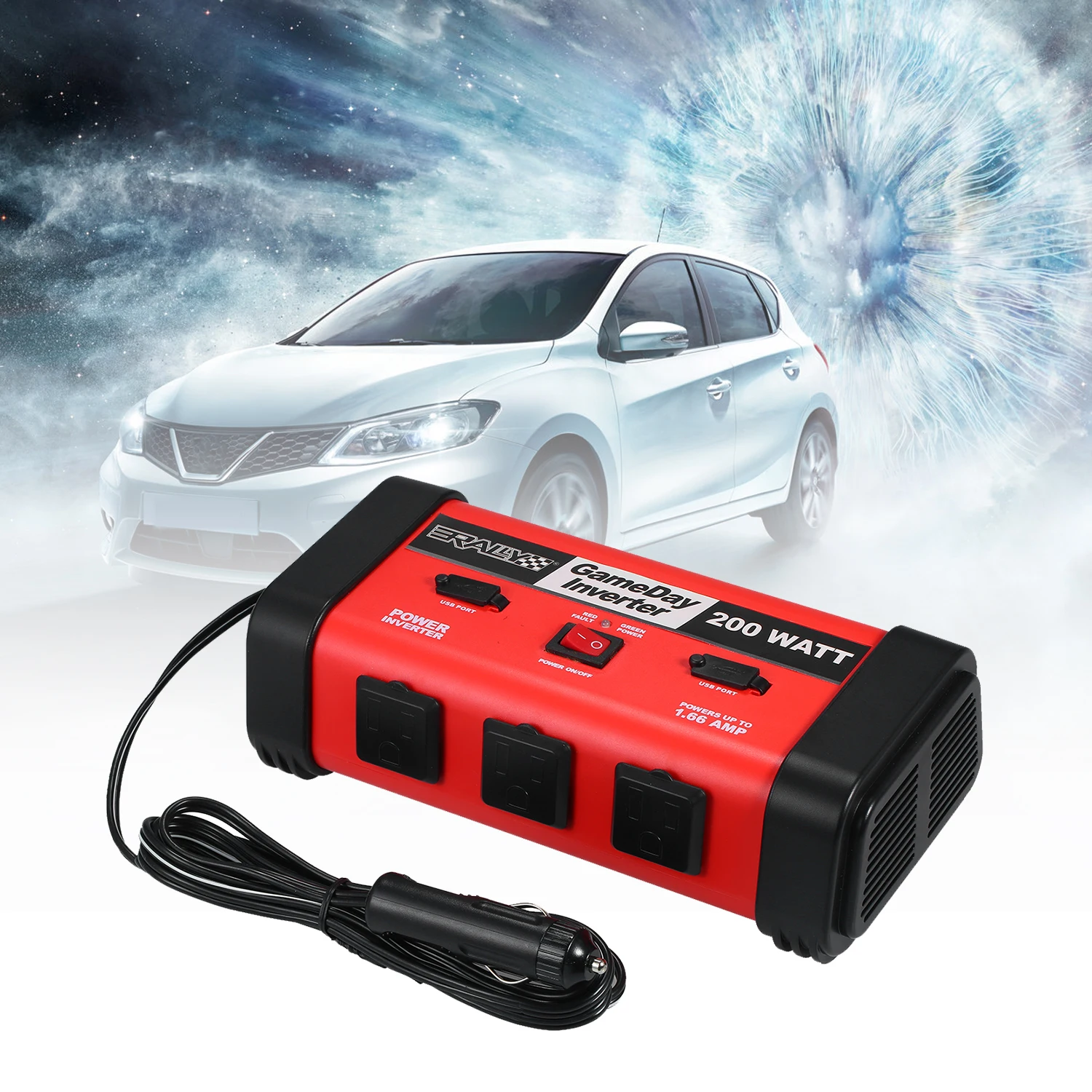 Автомобильный инвертор напряжения 200 Вт от 12 В до 110 постоянного тока