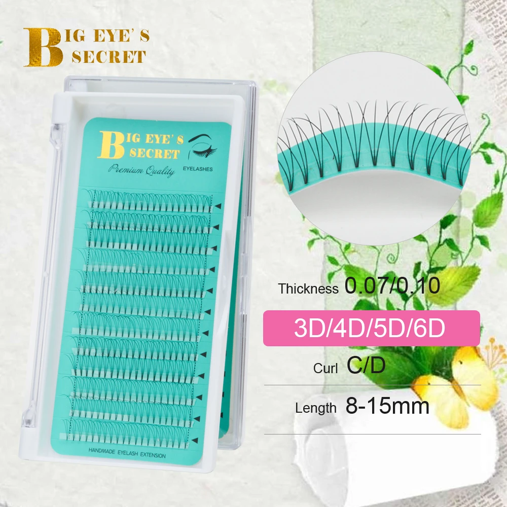 Big eye's secret Роскошные ресницы для наращивания 3D4D5D6D предварительно сделанные