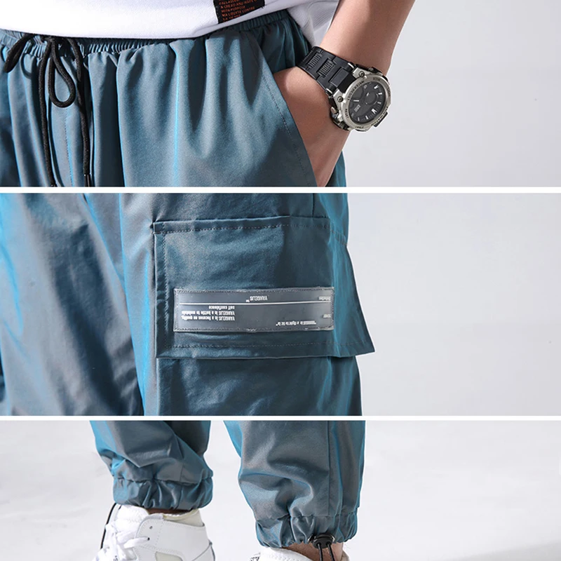 Мужские брюки-карго Techwear градиентные яркие штаны-шаровары в стиле панк джоггеры