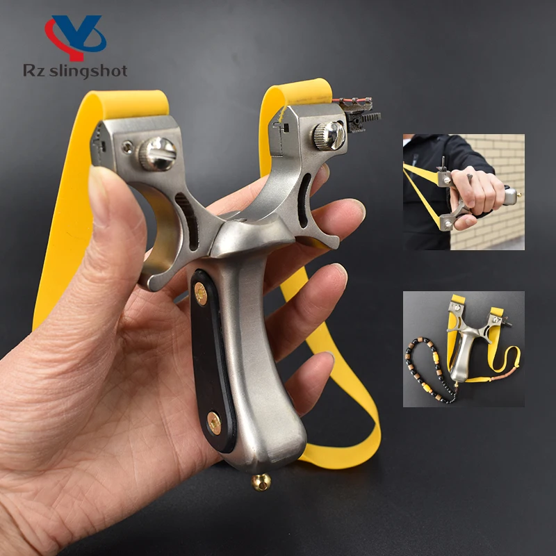 

Hunting Slingshot High Precision Stainless Steel Powerful Catapult with Rubber Band Outdoor Sports Shooting Accessories Items