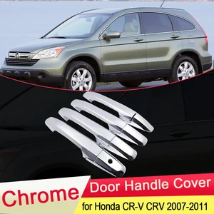Для Honda CR-V CRV 2007 2008 2009 2010 2011 Роскошная хромированная дверная ручка, накладка, автомобильный набор, стильные наклейки, аксессуары