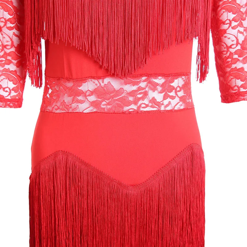 

Plus Size Latin Dance Dance Dress Women Practice Tassel Performance Adult Female Practice Vestidos De Flecos S-4XL