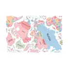 Стикер стены цветные буквы карта мира узор ПВХ Бытовая стикер для украшения стен стикер для дома