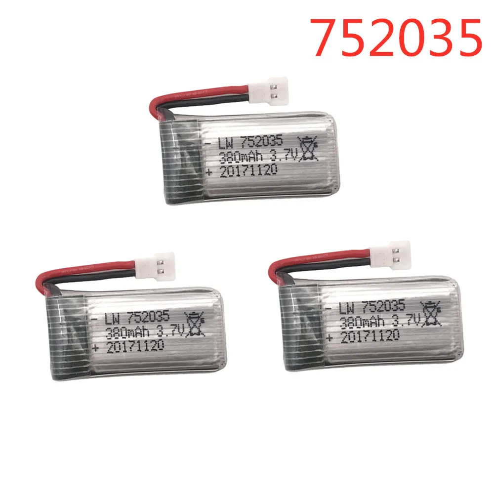 Литий ионный аккумулятор для дрона 3 7 В 380 мАч Hubsan X4 H107 L D JD385 JD388 запасные части