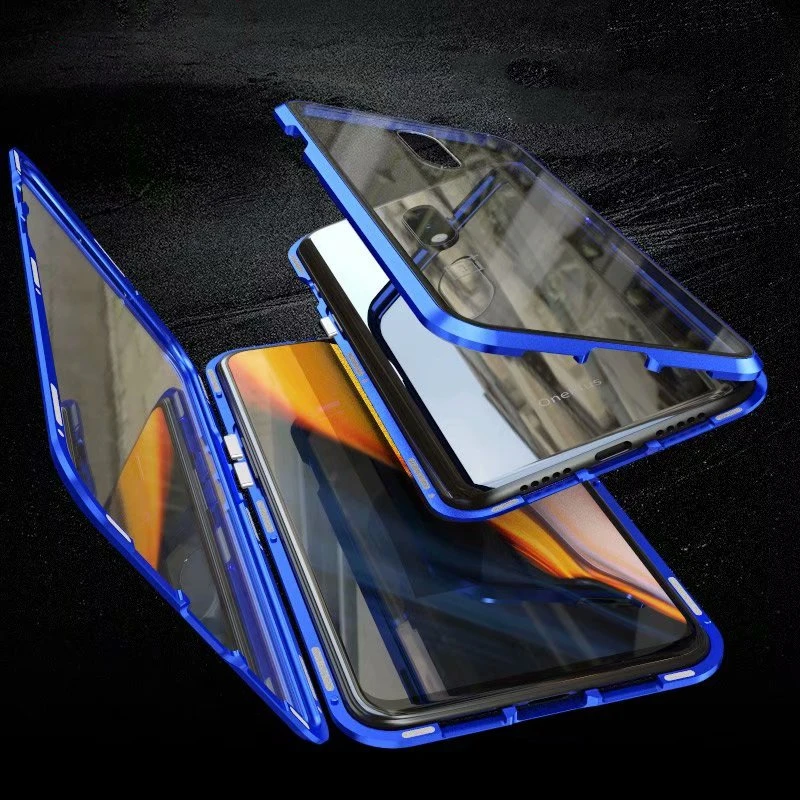 

Чехол fundas алюминиевый бампер передний + задний стеклянный чехол для Oneplus 7 1 + 7 Pro защитный чехол-бампер