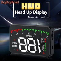bigbigroad car hud display windshield projector alarm system for saleen 507 tata altroz wey vv5 vv6 vv7 gt for isuzu d max mu x