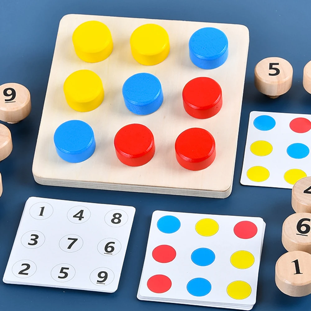 

Wooden Tighten The Screws Matching Challenge Table Game Montessori Color Number Cognition Pairing Puzzle Educational Toy Gifts