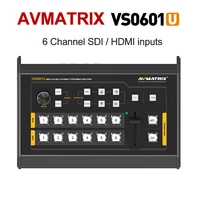 avmatrix vs0601 multi format video switcher 6 channel sdi hdmi compatible inputs mini video switcher audio mixer afv mode