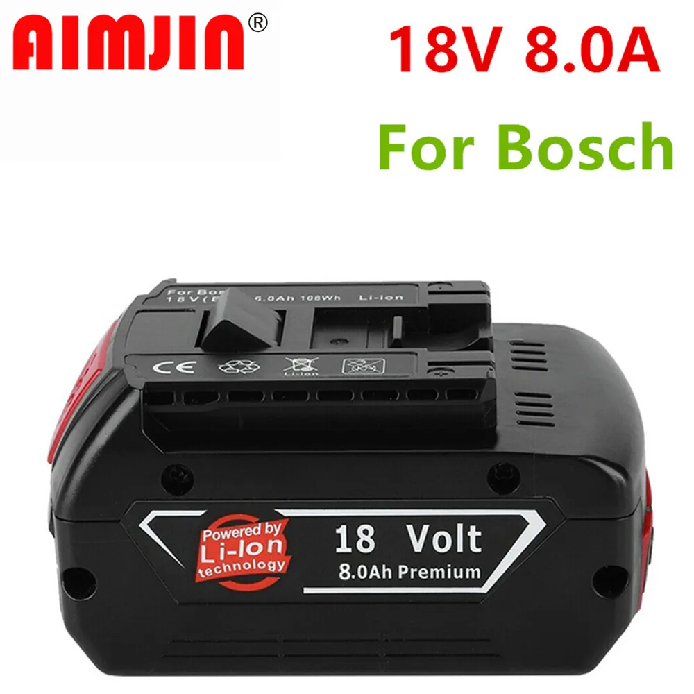 100% Оригинальный литий-ионный аккумулятор 18 в 6 0/8 0/10 Ач для Bosch 6.0A резервный