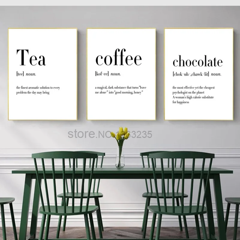 Кухня Любовь Слово стены Искусство скандинавский плакат Холст Картина Ресторан