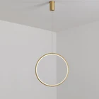 Современный круглый подвесной светильник, креативная вертикальная лампа-кольцо для лестницы, лобби, простая светодиодный ная люстра