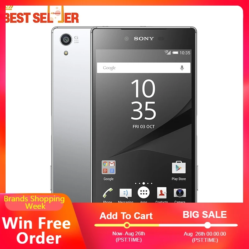 Разблокированный оригинальный мобильный телефон sony Xperia Z5 Premium E6853 Восьмиядерный 5