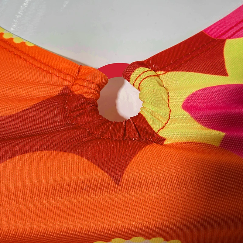 

Helisopus Women Harajuku Floral Pattern Backless Sexy Crop Tops Aesthetics Bandage Halter Tops New Summer Camis Y2k Top