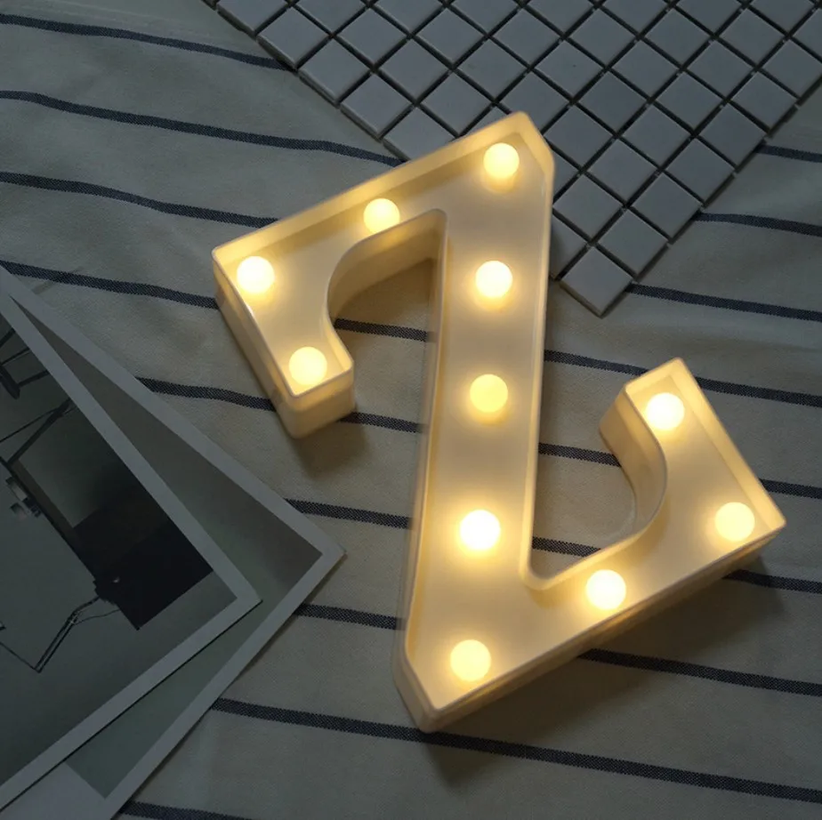 

LED Decorative Figure Light 26 Letters Alphabet Lamp Wedding Birthday Party Christmas Proposal Home Ambient Alphabet Night Light