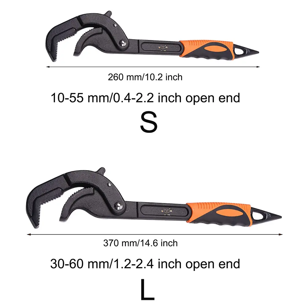

Pressing Clamping Cutting Anti Skid Handle Portable High Hardness Open End Spanner Universal Key Pipe Wrench Steel Ergonomic