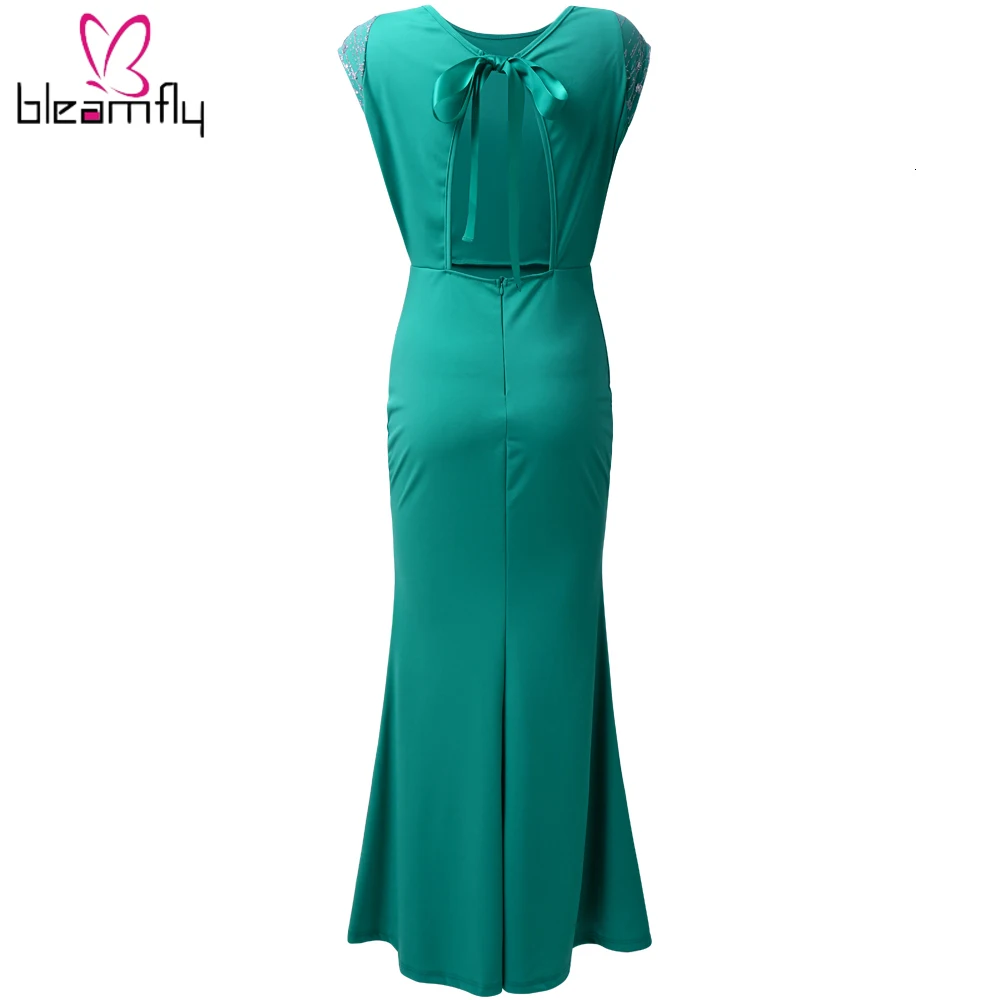 2019 женское осеннее элегантное кружевное платье с блестками круглым вырезом