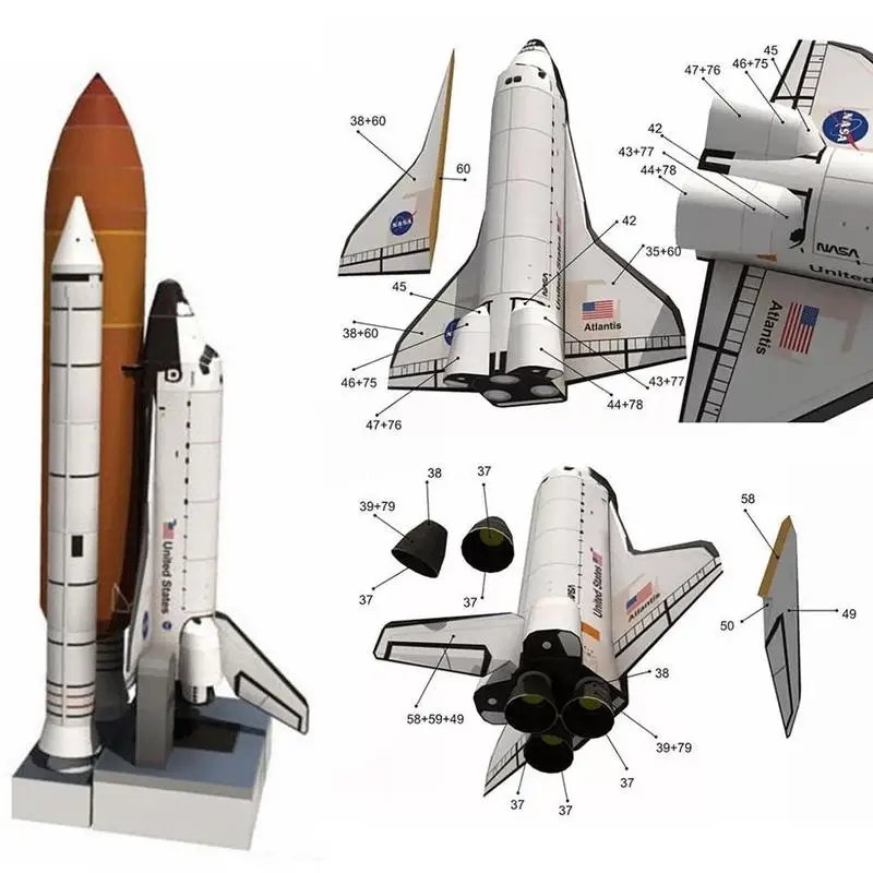 Новинка 1: 150 Бумажная модель космического шаттбола сделай сам Обучающие игрушки