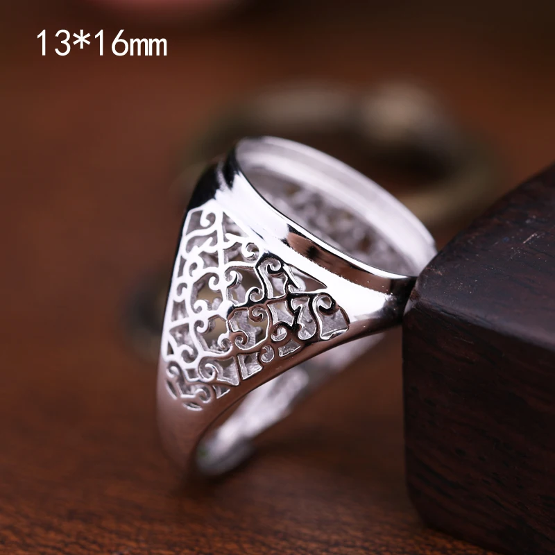 925 пробы серебристый цвет регулируемый кольцевая заготовка основа установки 13*15