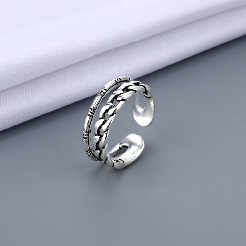 

Fashion Smiley Ring Opening Ring Punk Ladies Party Retro Ancient Silver Ring Friend Gifts Jewelry Gothic Anillos Mens Rings