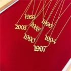 2020 новейшее ожерелье из нержавеющей стали с номером года рождения 1985-2000, позолоченная цепочка с подвеской, ожерелье, подарок на день рождения
