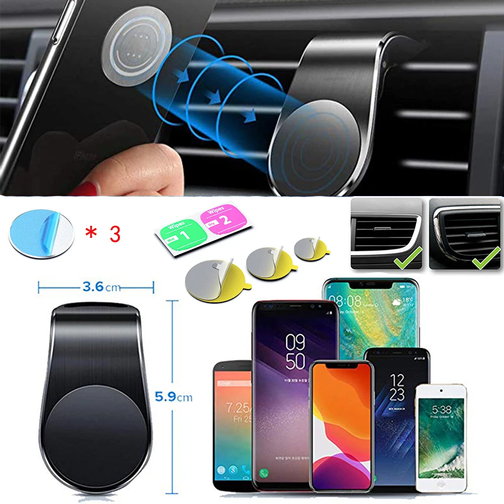 Автомобильный магнитный держатель для телефона L образный зажим Монтажный