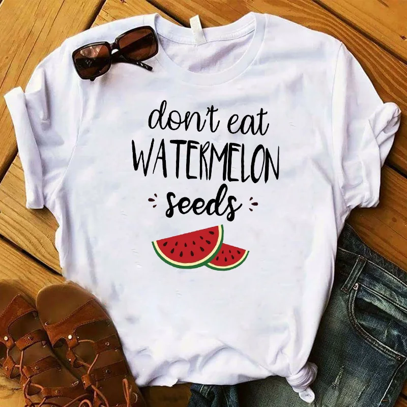 

Женская футболка с принтом «Don't Eat Watermelon Seed»