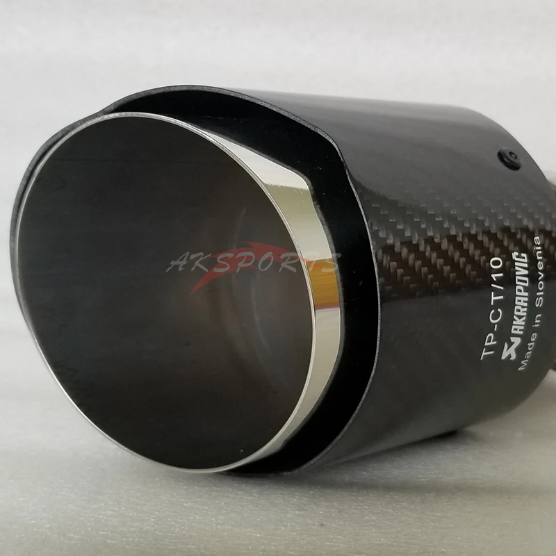 1 шт. Akrapovic аксессуары для автомобиля глянцевый черный углеродное волокно автомобиля Универсальный прямой край выхлопной трубы задний наконечник