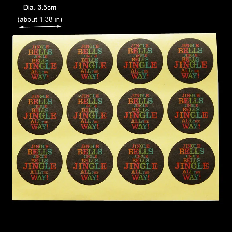 108pcs Jingle Bells 108 шт Санта Клаус крафт-бумага стикер Скрапбукинг Счастливого Рождества колокольчик самоклеющиеся бумажные этикетки DIY наклейки для выпечки - Цвет: 108pcs Jingle Bells
