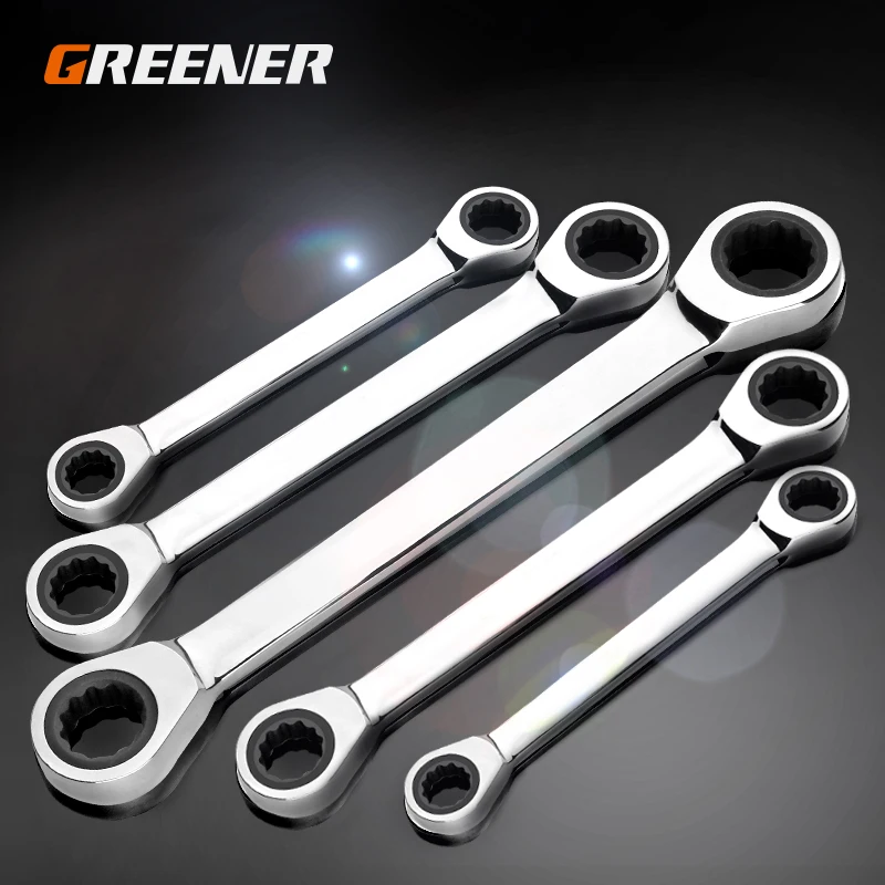 

GREENER Combination Ratchet Wrench With Flexible Head Dual-Purpose Ratchet Tool Ratchet Combination Set Car Hand Tools