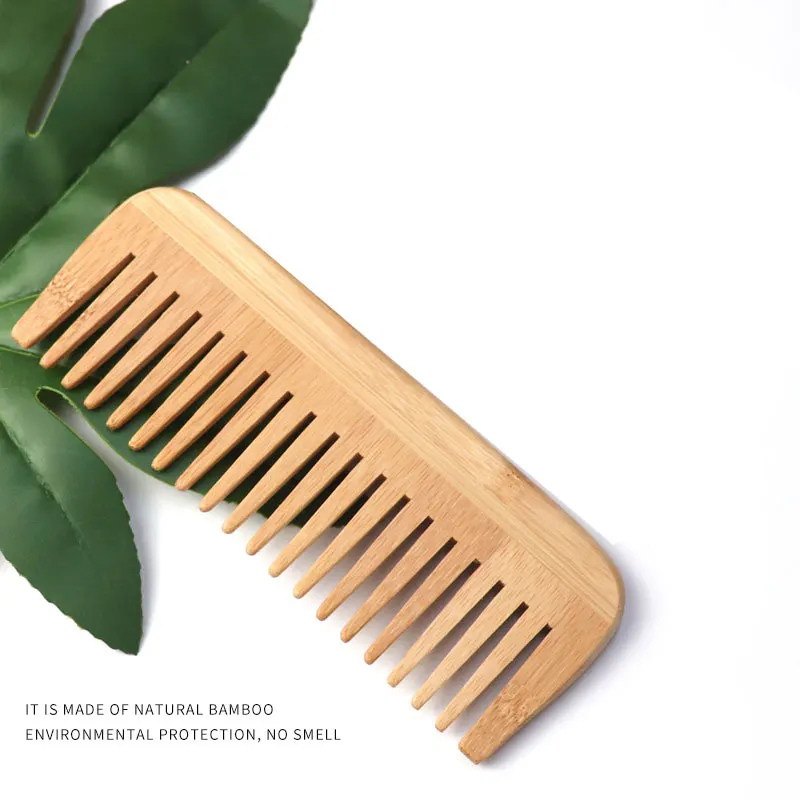 

Home Salon Use Bamboo Wide Tooth Comb Anti-Static Curly Hair Comb for Smoothing Massaging Hair Brushes Combs
