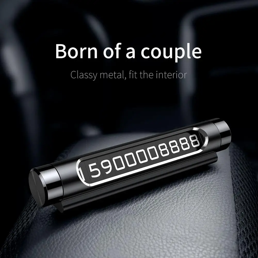 baseus mini car temporary parking card phone number luminous switchable telephone number car park styling automobile accessories free global shipping