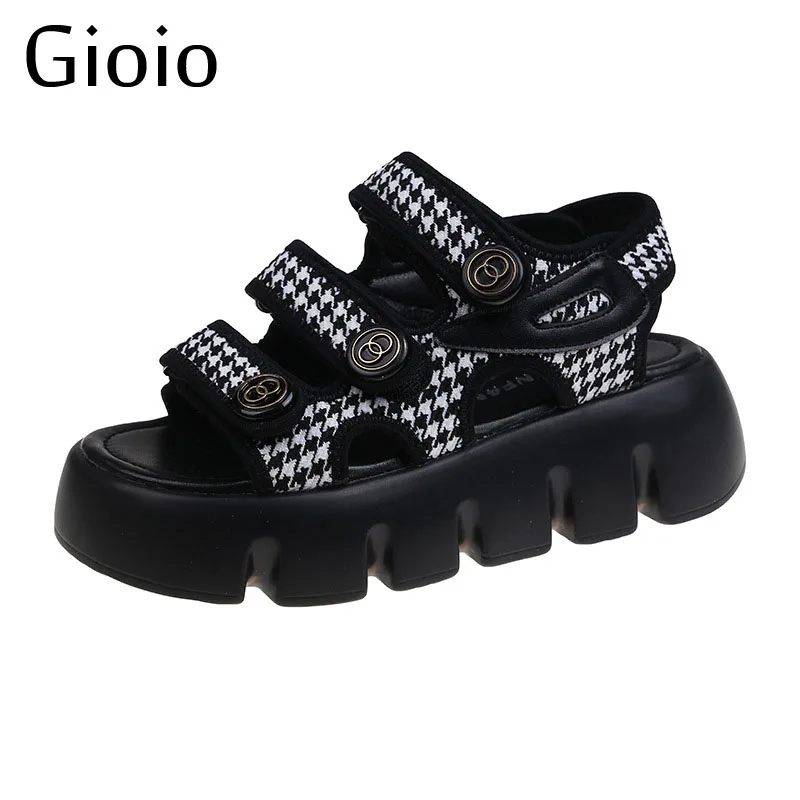 Gioio 4cm platform women's sandals summer shoes buckle Slides casual sandals women's sports shoes summer sandalia mujer