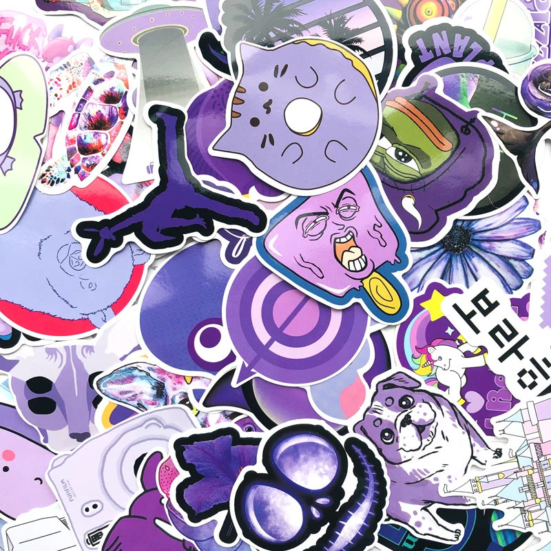 60 шт. фиолетовые милые наклейки VSCO для девочек декоративные шлема чемодана