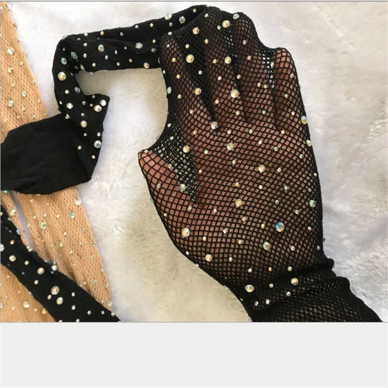 Пикантные Для женщин алмазные модные колготки в сеточку Носки детские