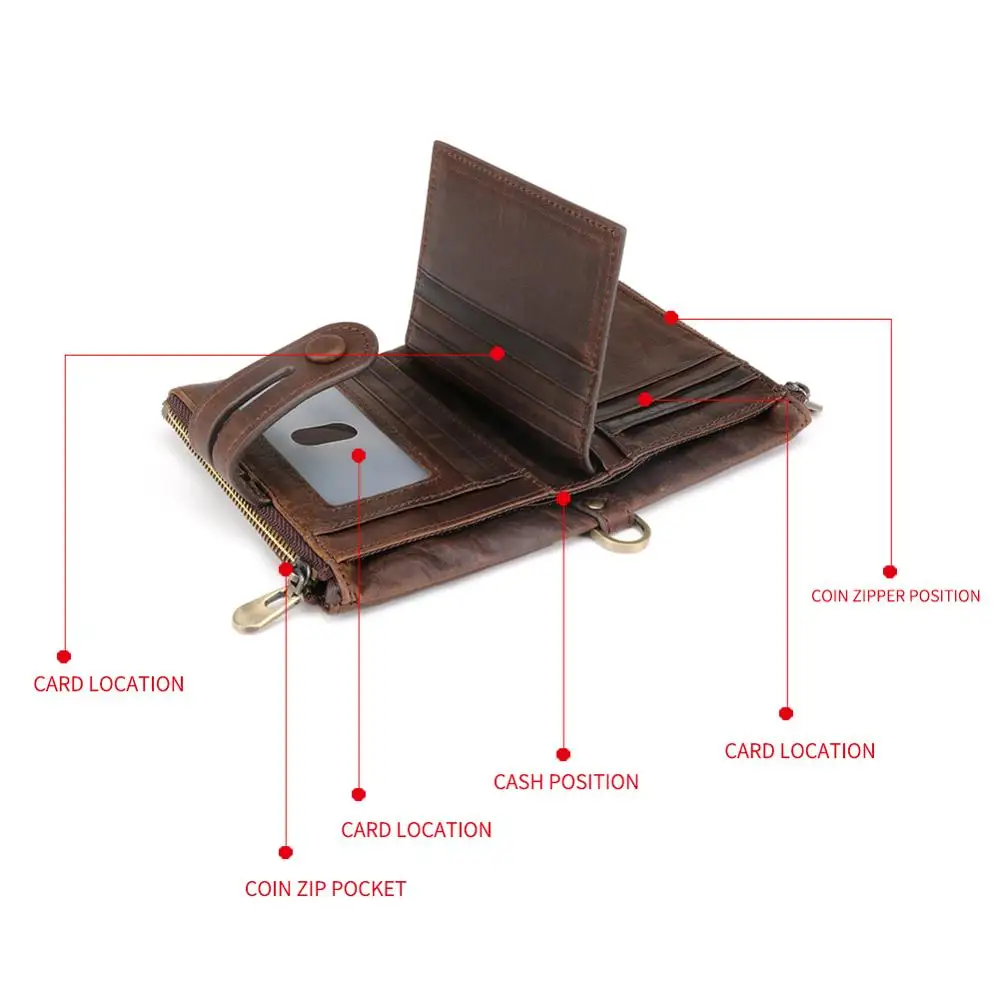 JOYIR мужские кошельки из натуральной кожи винтажный трехскладной кошелек для