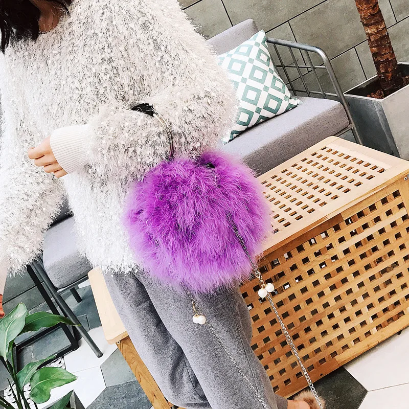 Мягкая женская сумка из меха индейки зима 2019 новая роскошная дизайнерская