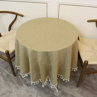 round nordic tassels table cloths elegant decoration cotton linen rectangular dining tablecloth wedding party hotel desk covers