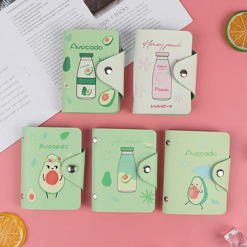 1 шт. симпатичные держатели для карт из искусственной кожи с фруктами авокадо