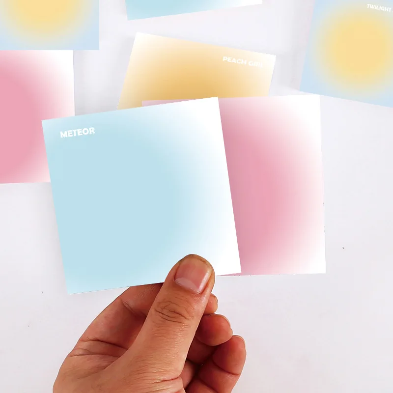 

Cute Blush Gradient Color Memo Pad Sticky Notes Stationery Message Posted It Planner Stickers Notepads Office School Supplies