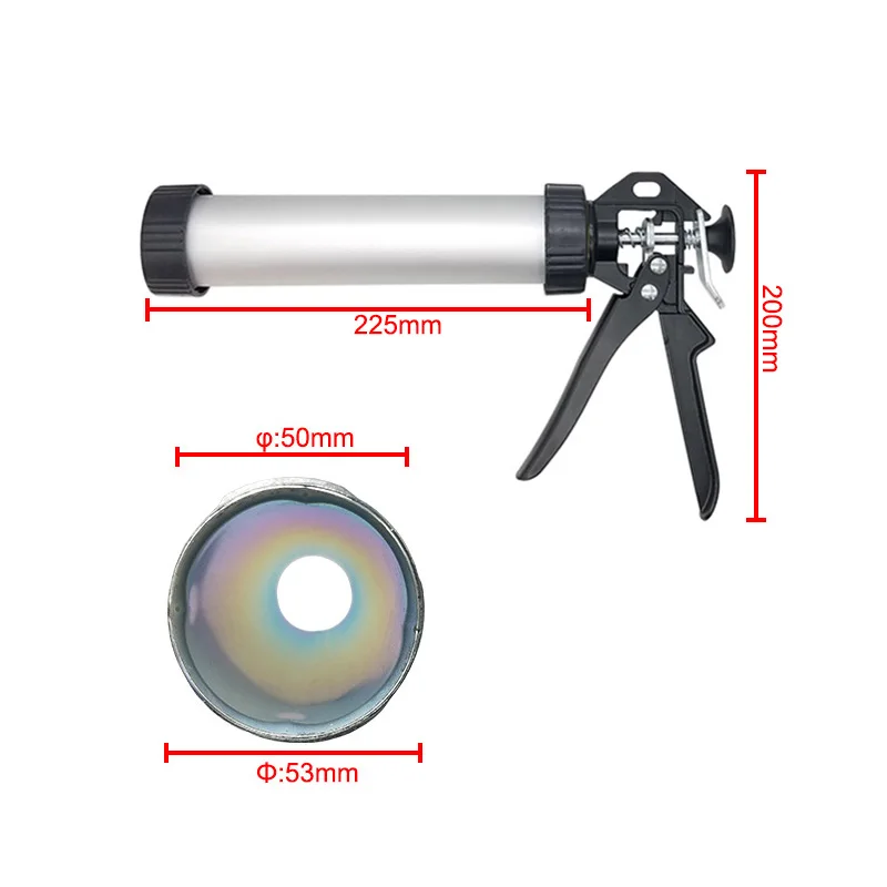 6 шт. 9 дюймов (225 мм) алюминиевый набор для нарезки пистолета объемом 300 мл с 2